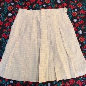 Brooks Brothers Beige A-Line Pleated Skirt, 12P. NWT.